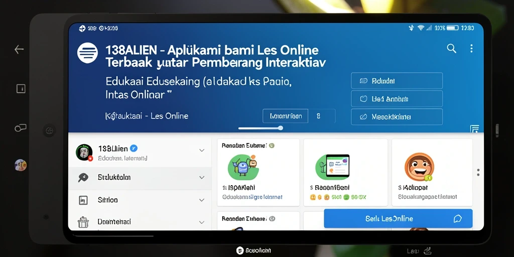 Tampilan antarmuka aplikasi Les Online yang modern dan user-friendly.