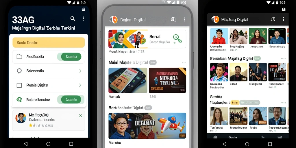 Antarmuka 33AG yang menarik dengan fitur Majalah Digital.