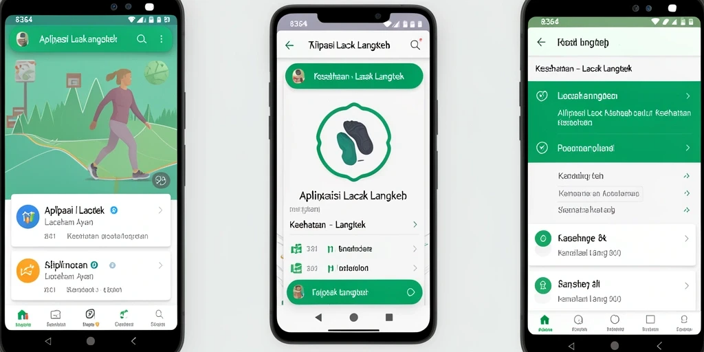 Tampilan antarmuka aplikasi Lacak Langkah 8364 yang menarik dan informatif.