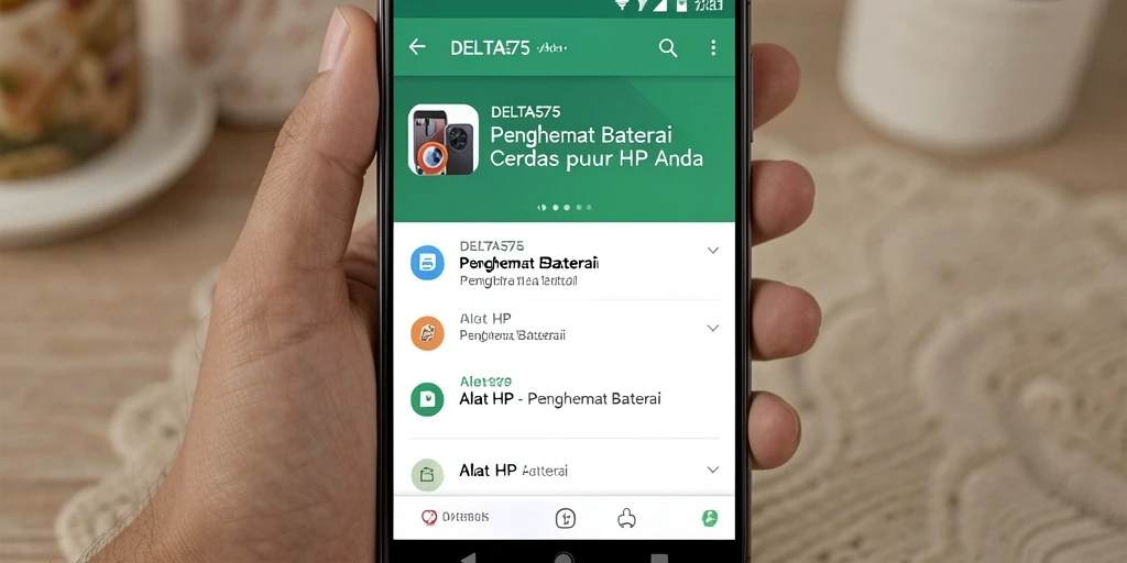 Antarmuka DELTA575 menampilkan statistik penggunaan baterai yang jelas dan informatif.