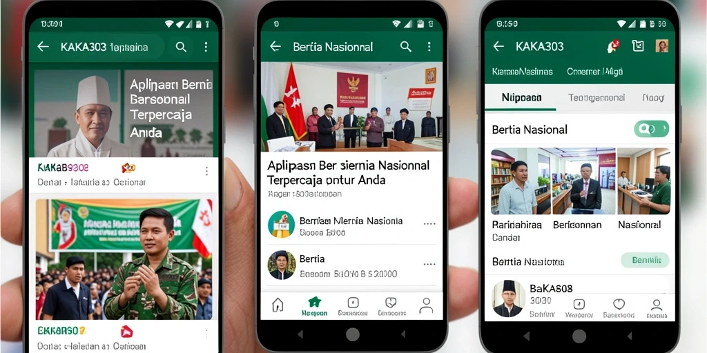 Antarmuka modern aplikasi KAKA303 untuk berita nasional.