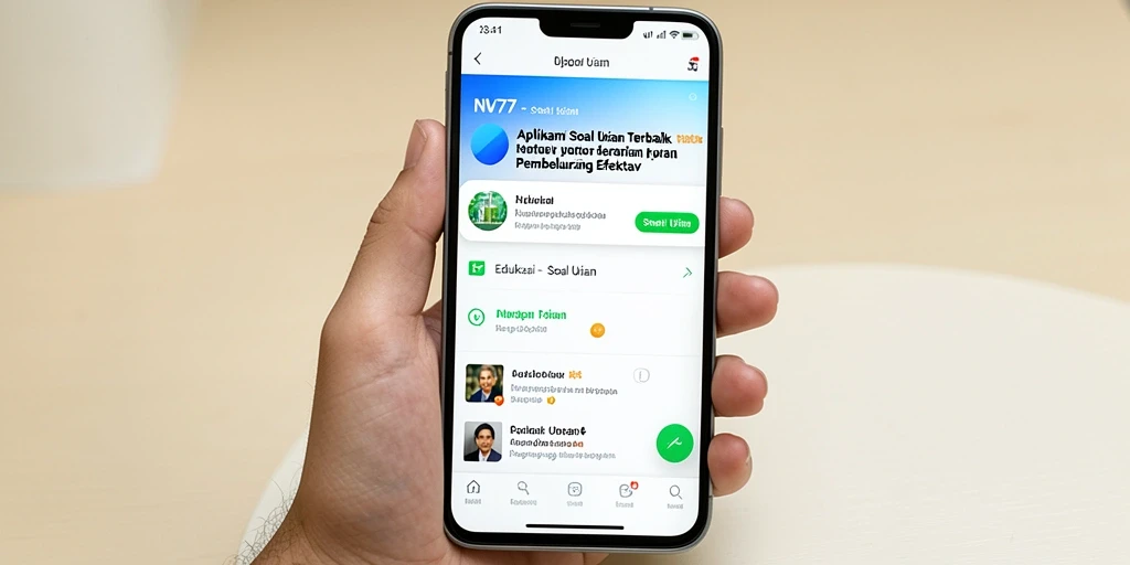 Tampilan antarmuka aplikasi NV77 untuk Soal Ujian yang menarik.