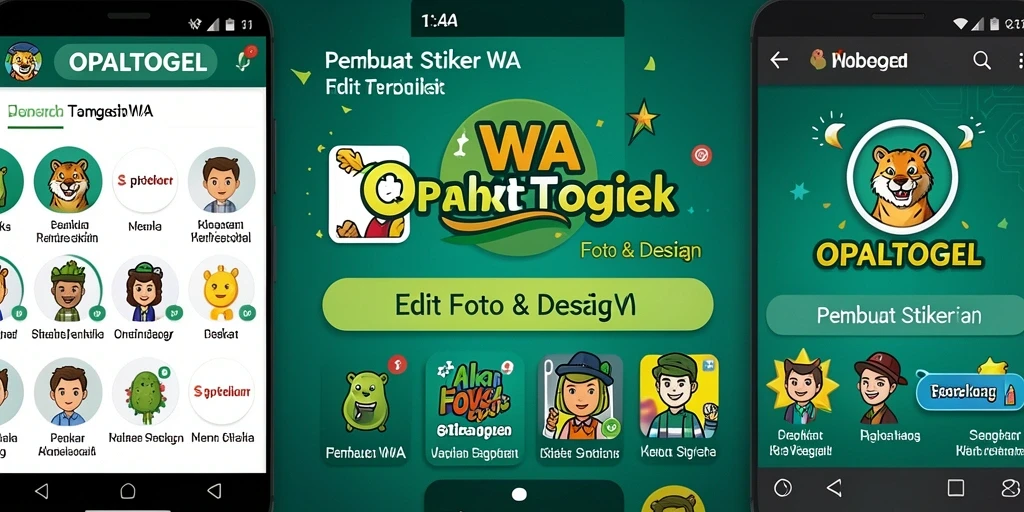 Antarmuka intuitif OPALTOGEL untuk membuat stiker WhatsApp.