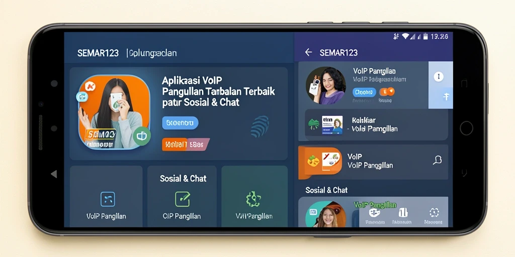 Antarmuka SEMAR123 dengan fitur VoIP Panggilan yang ramah pengguna.